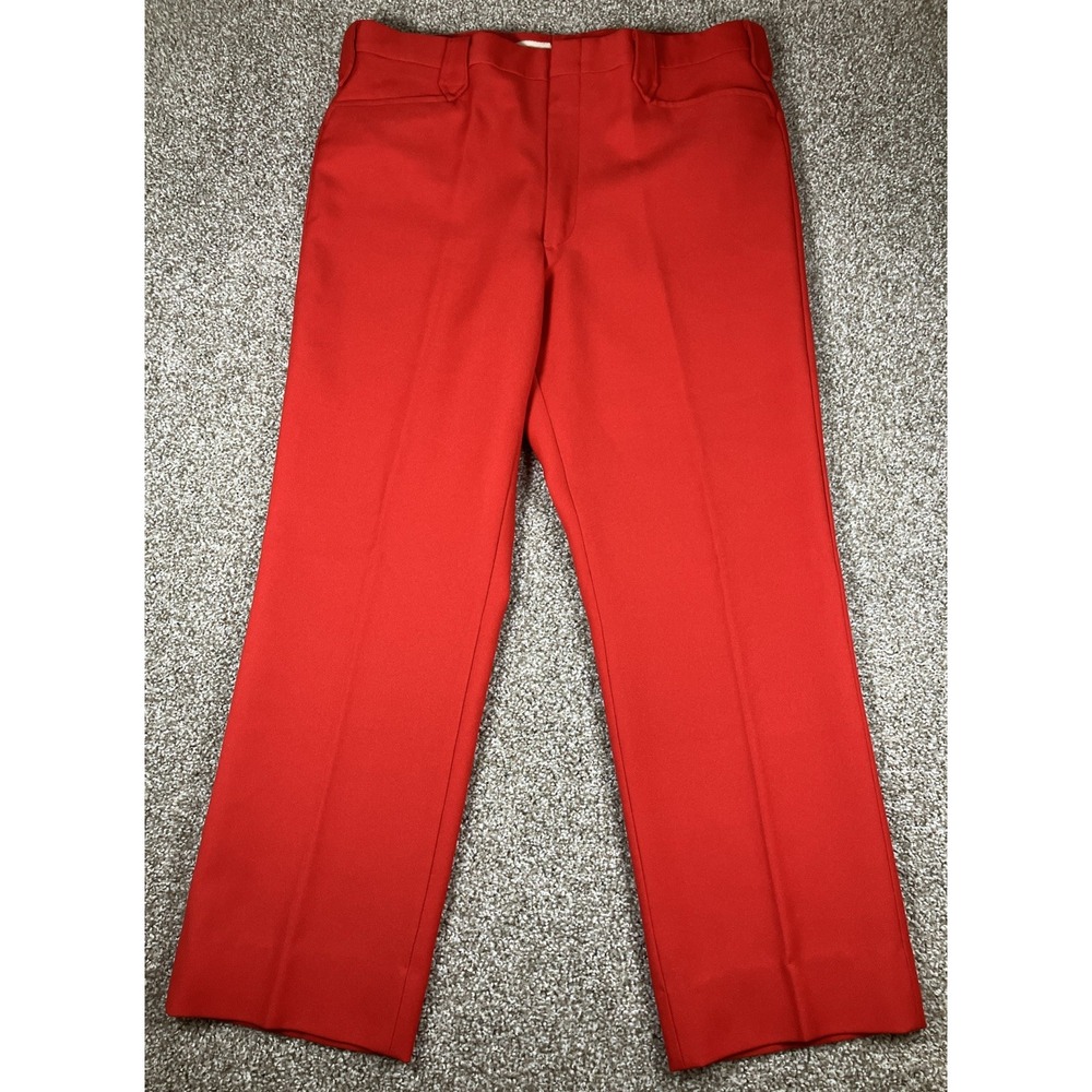Vintage MESQUITE NIVER Western Wear Pants Red Mens 38x30 Pearl Snap Made In USA